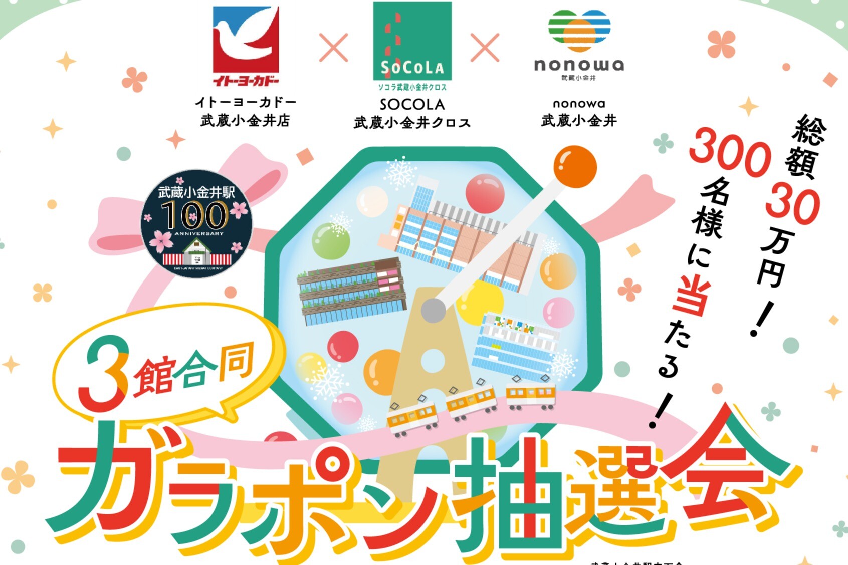 3館合同！ガラポン抽選会 | イベント＆ニュース | SOCOLA（ソコラ